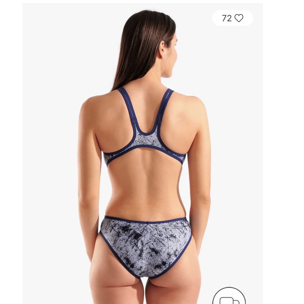 Arena One Lacquer One Piece Swimsuit Multi White-Navy Size 36 - Picture 2 of 7